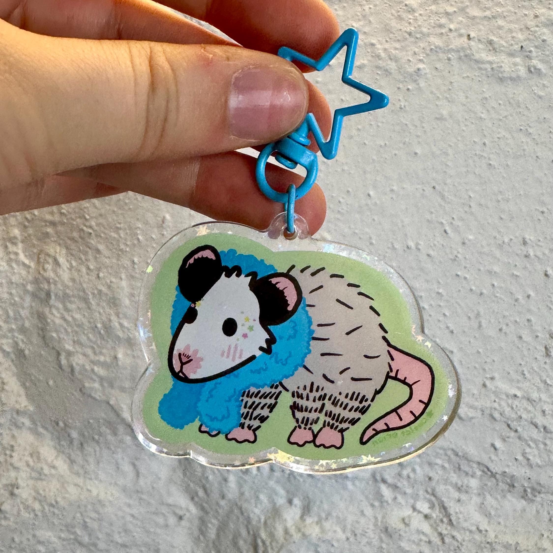 Opossum Diva Acrylic Keychain