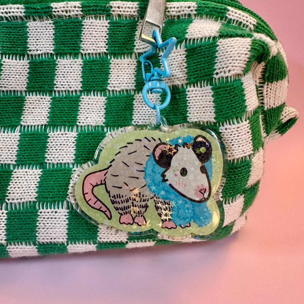 Opossum Diva Acrylic Keychain