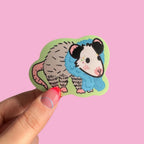Opossum Diva in a Feather Boa Sticker