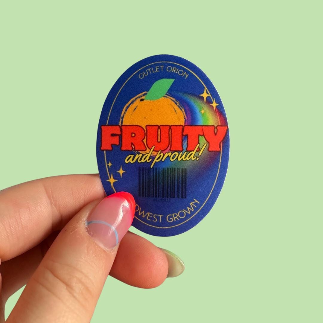 Fruity & Proud Produce Label Sticker