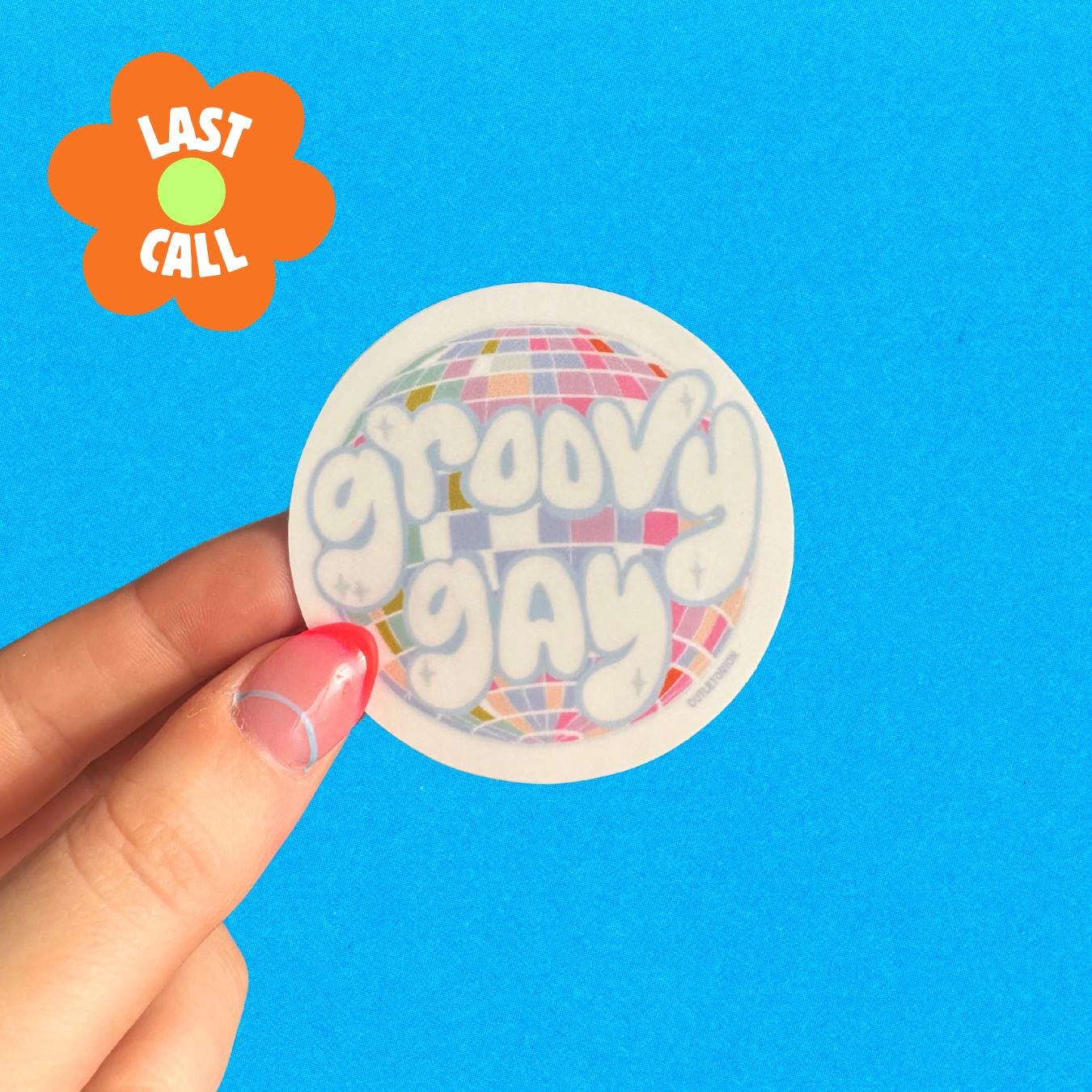 Groovy Gay Disco Ball Sticker