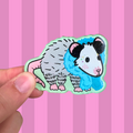 Opossum Diva in a Feather Boa Acrylic Magnet
