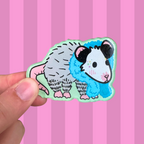 Opossum Diva in a Feather Boa Acrylic Magnet