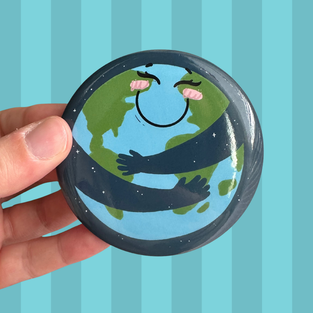Earth Day Hug Button Magnet