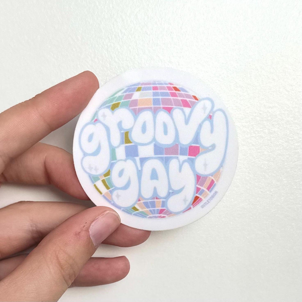 Groovy Gay Disco Ball Sticker