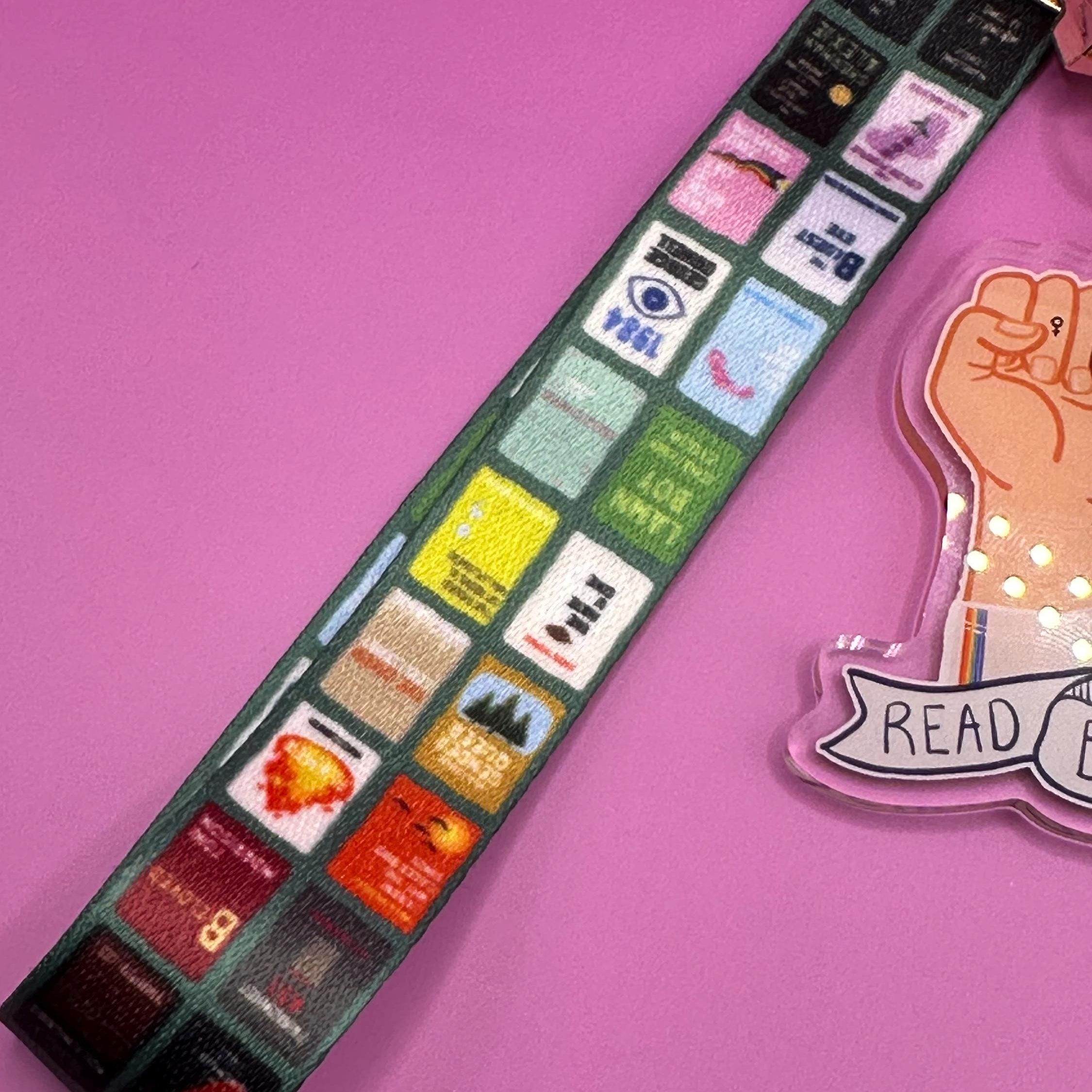 Read Banned Books Keychain with Lanyard