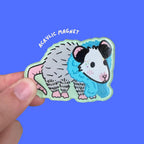 Opossum Diva in a Feather Boa Acrylic Magnet