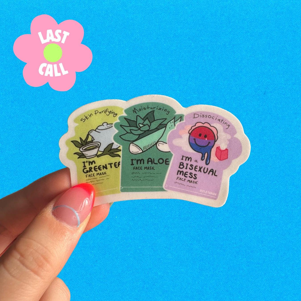 Bisexual Mess Face Mask Sticker