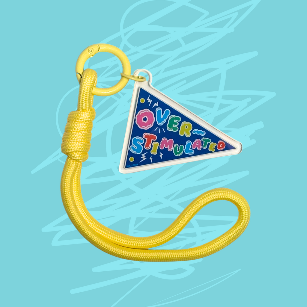 Overstimulated Lanyard Keychain
