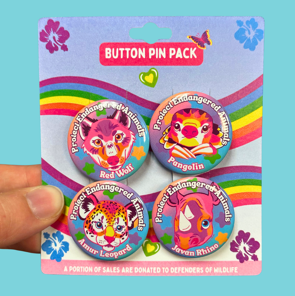 Protect Endangered Animals Button Pack