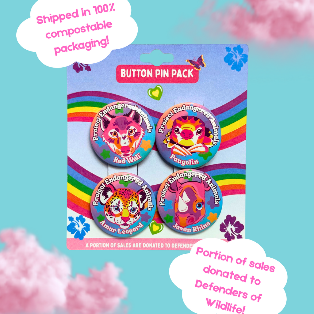 Protect Endangered Animals Button Pack
