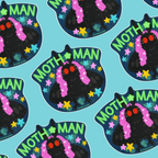Mothman Diva in a Feather Boa Sticker