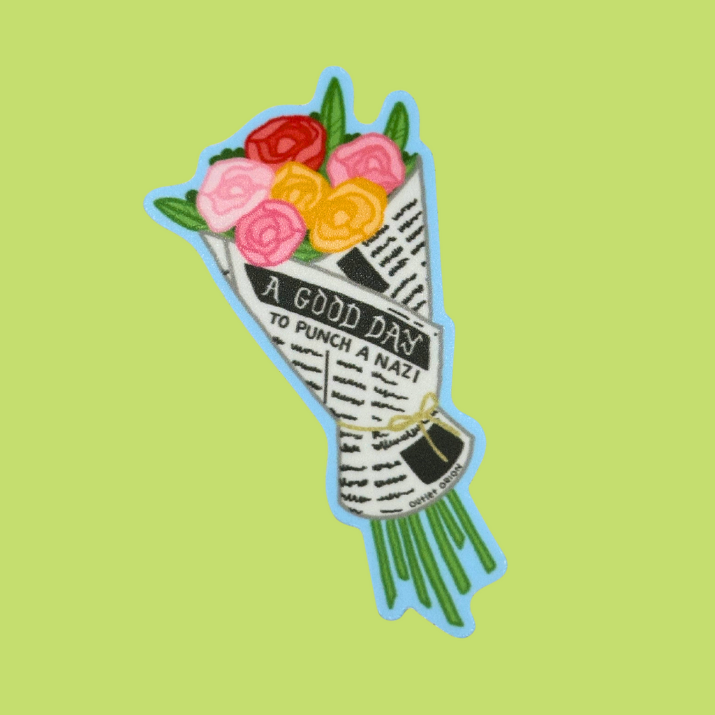 Good Day to Punch Flower Bouquet Sticker