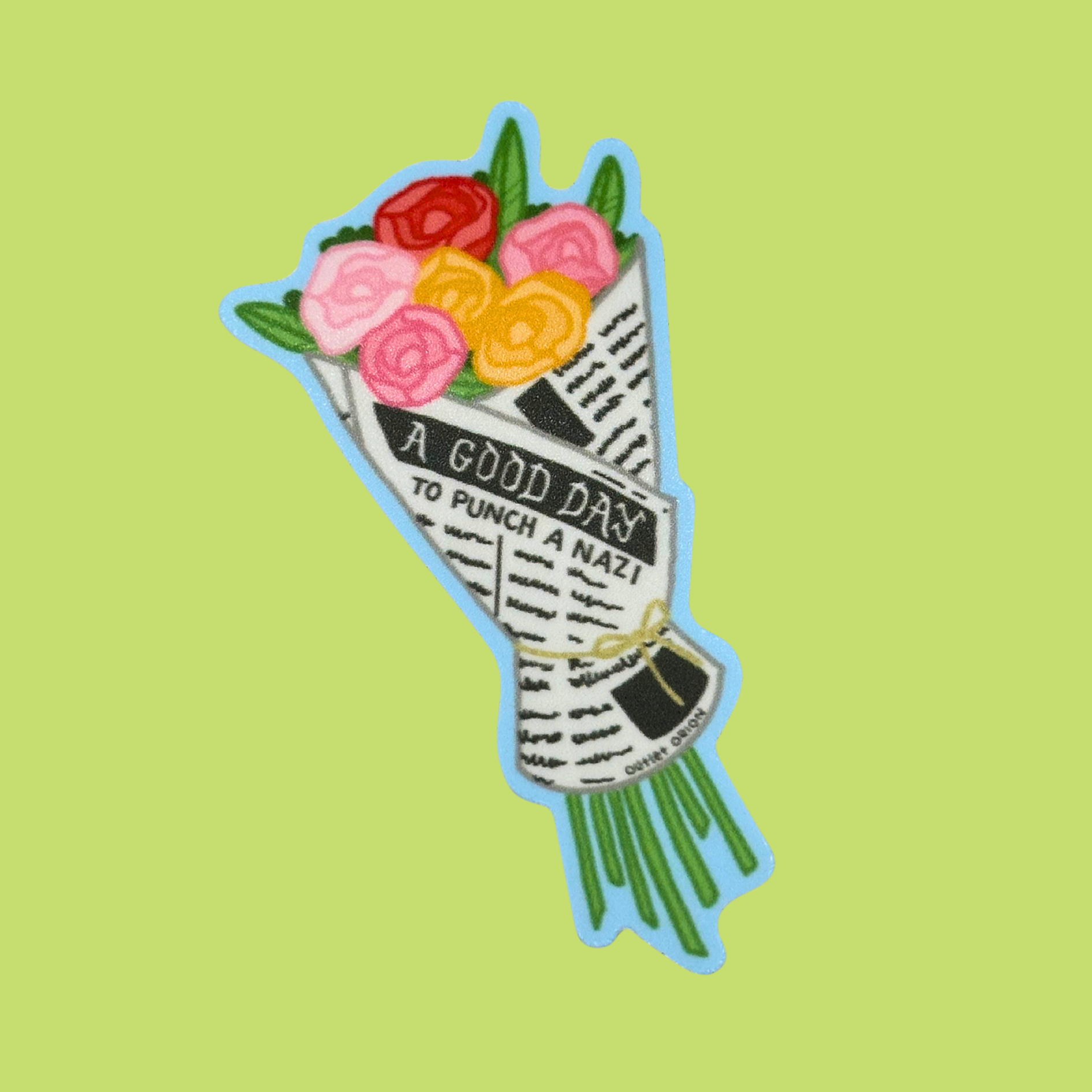 Good Day to Punch Flower Bouquet Sticker