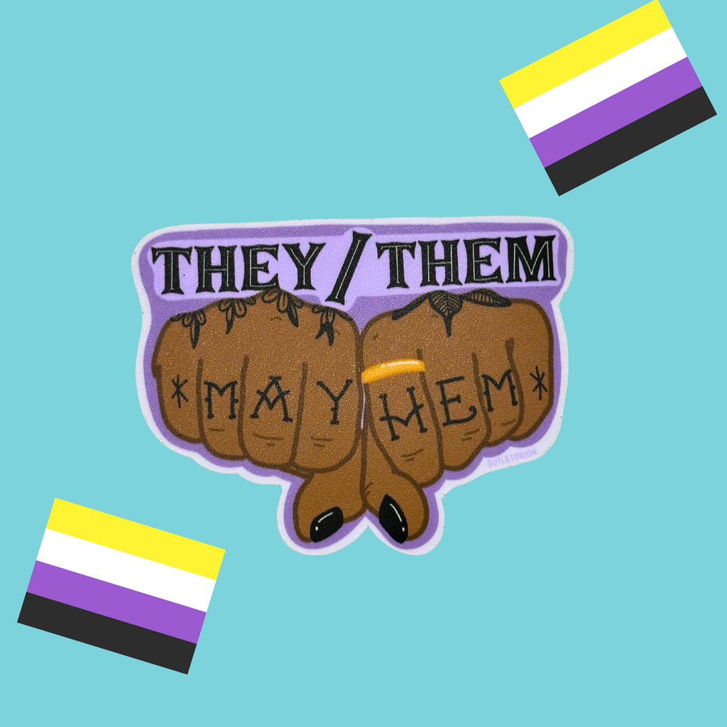 They/Them Mayhem Pronouns Sticker