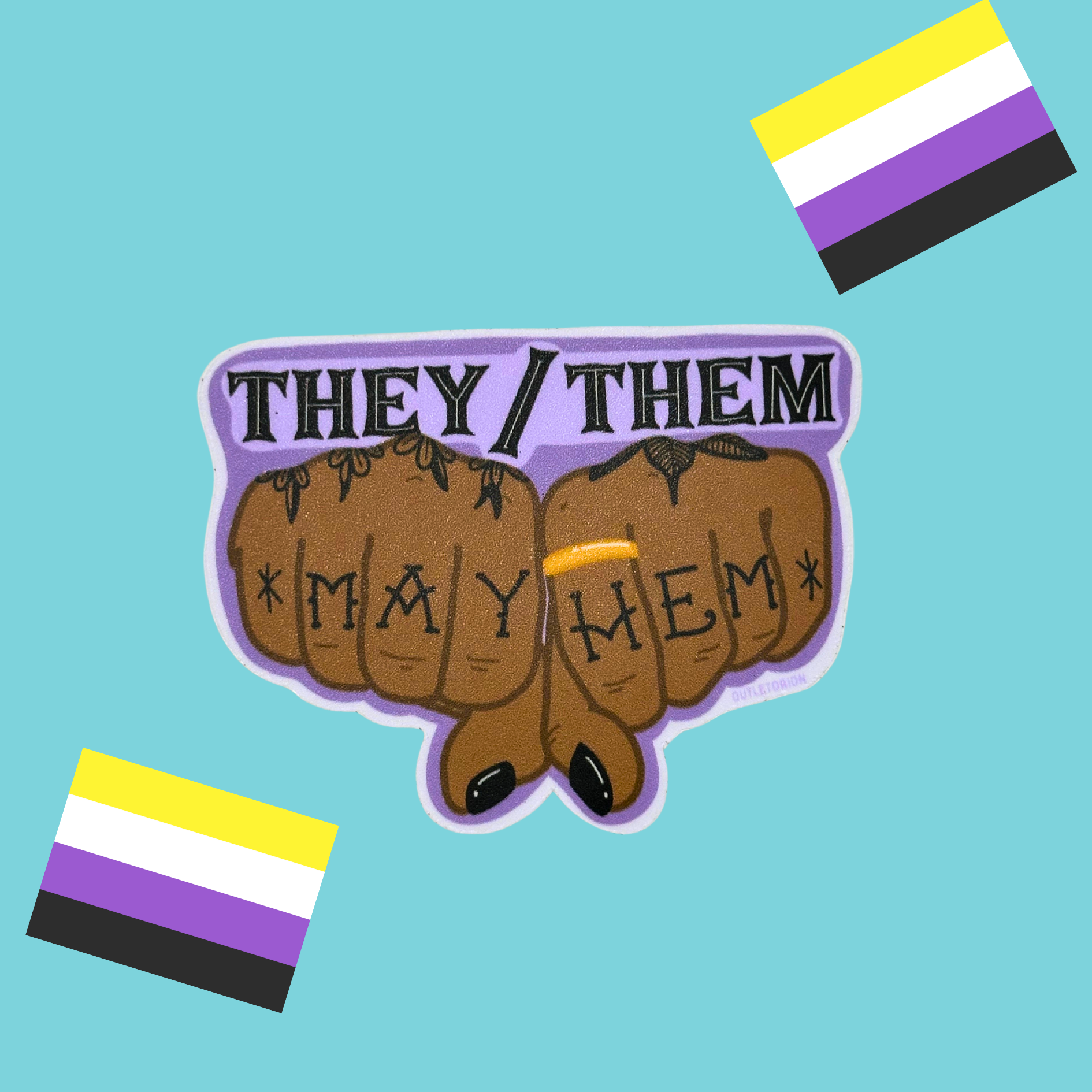 They/Them Mayhem Pronouns Sticker
