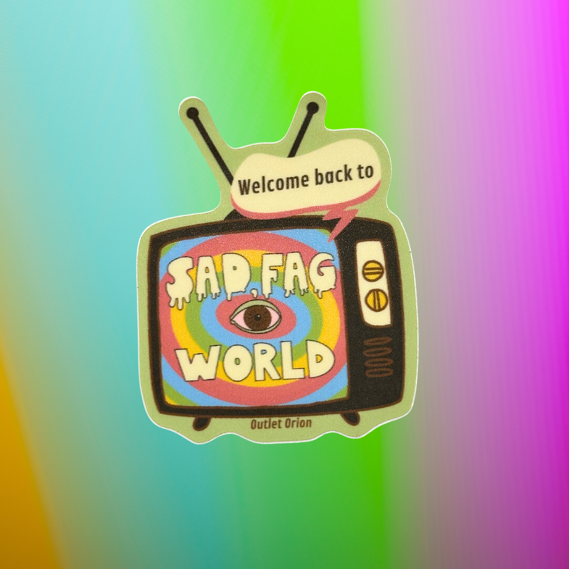 Sad F*g World 90s-Inspired Sticker