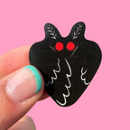 Mothman Heart Wooden Pin