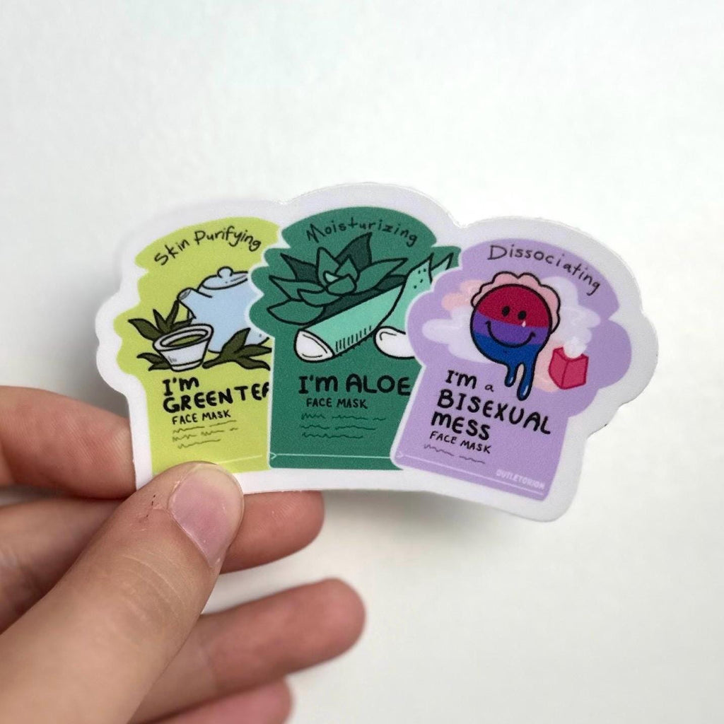 Bisexual Mess Face Mask Sticker