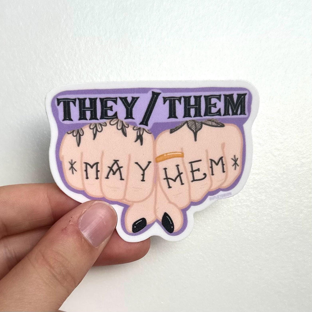 They/Them Mayhem Pronouns Sticker