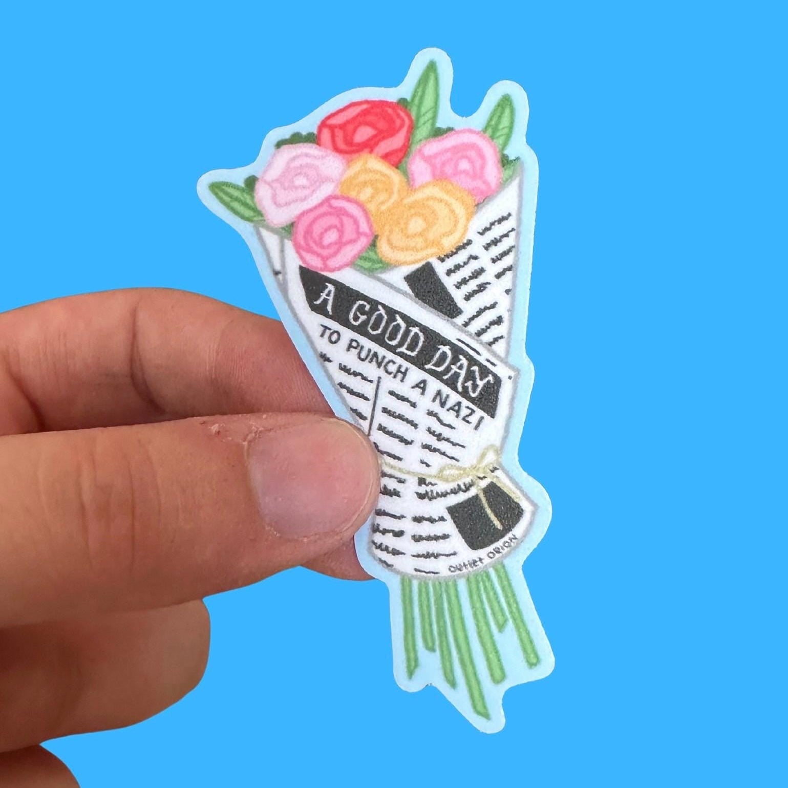 Good Day to Punch Flower Bouquet Sticker