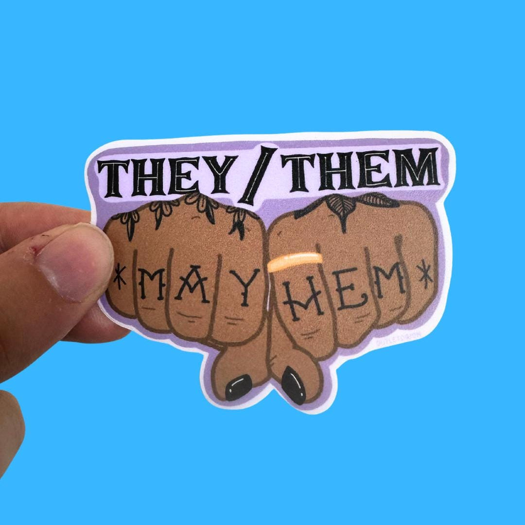 They/Them Mayhem Pronouns Sticker