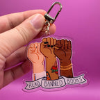 Read Banned Books Keychain with Lanyard