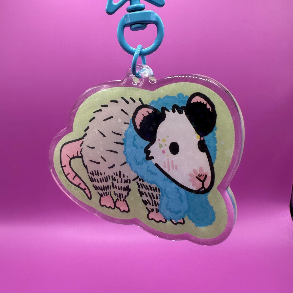 Opossum Diva Acrylic Keychain